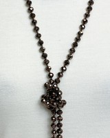 NK-2244 IRI BROWN 60 hand knotted glass bead necklace