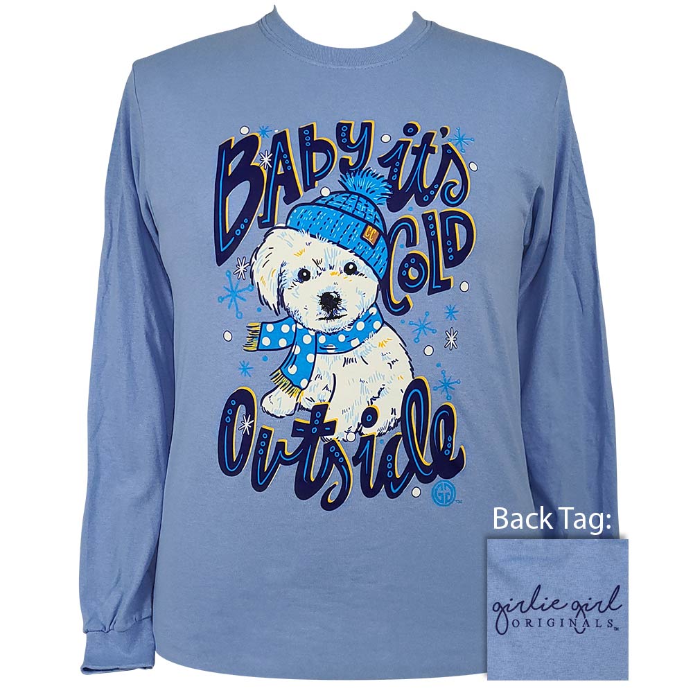 2554 Baby It's Cold Puppy LS- Carolina Blue