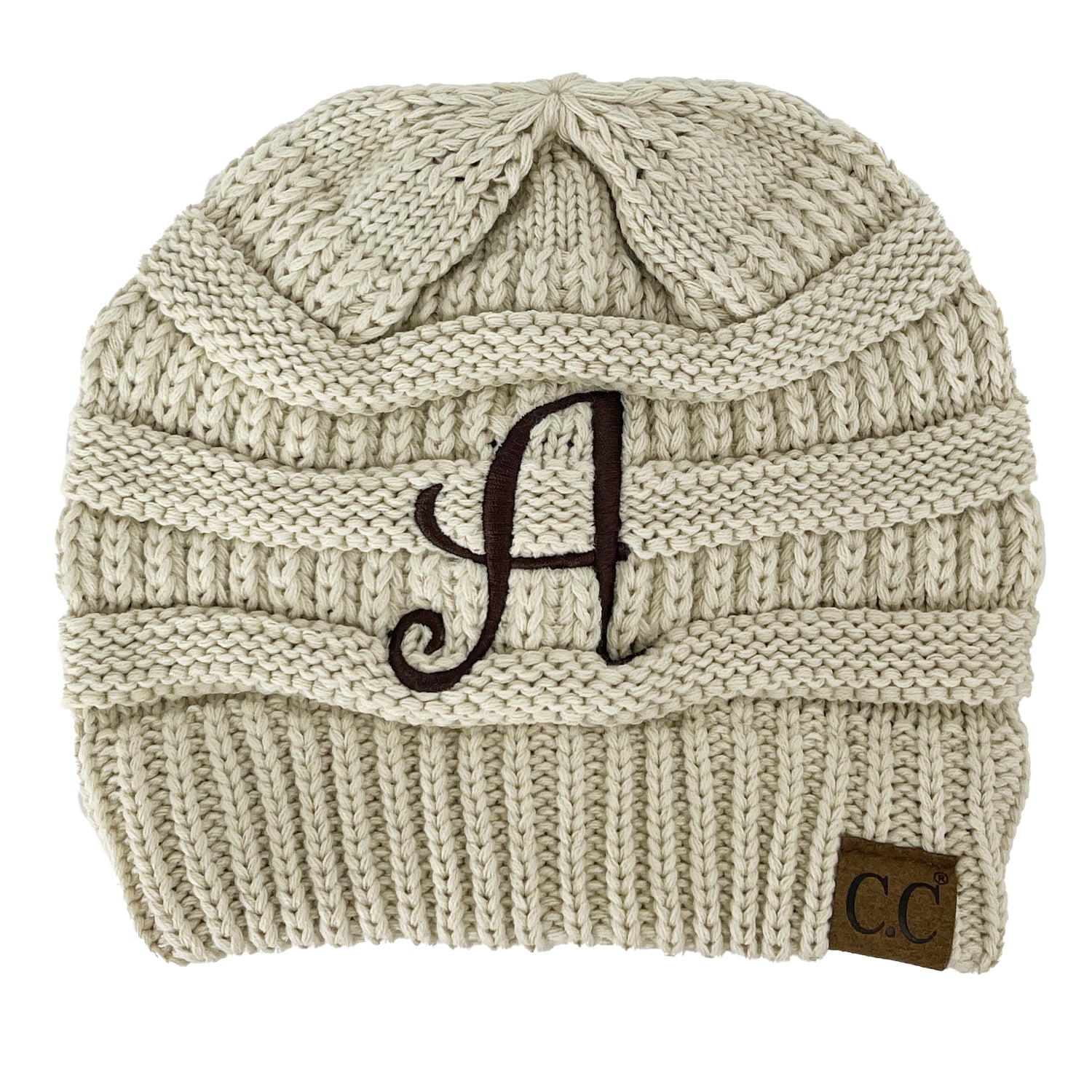 BJ-1 INITIAL BEANIE BEIGE