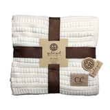 BBL-23 Solid Ribbed Baby Blanket Ivory