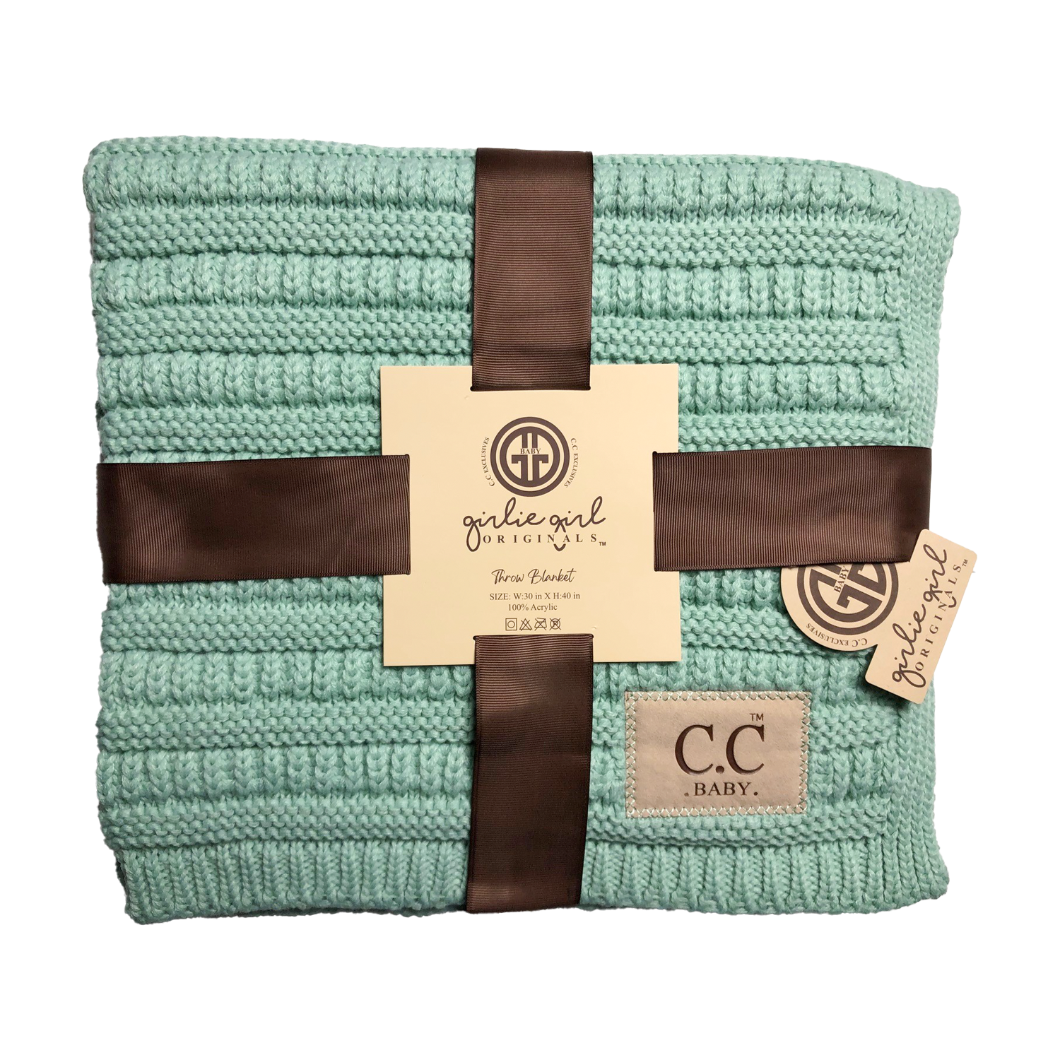BBL-23 Solid Ribbed Baby Blanket Mint