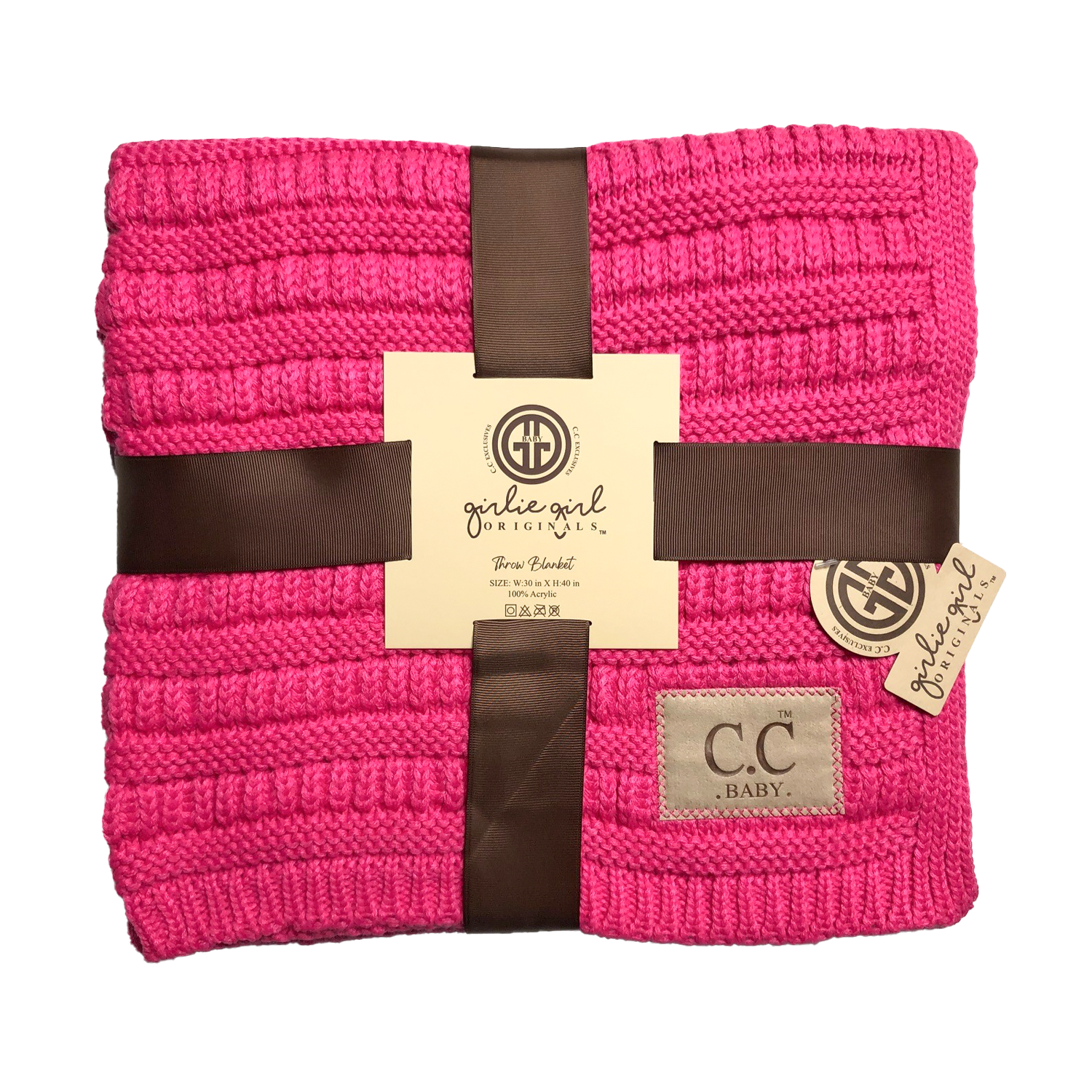 BBL-23 Solid Ribbed Baby Blanket New Candy Pink