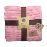 BBL-23 Solid Ribbed Baby Blanket Pale Pink