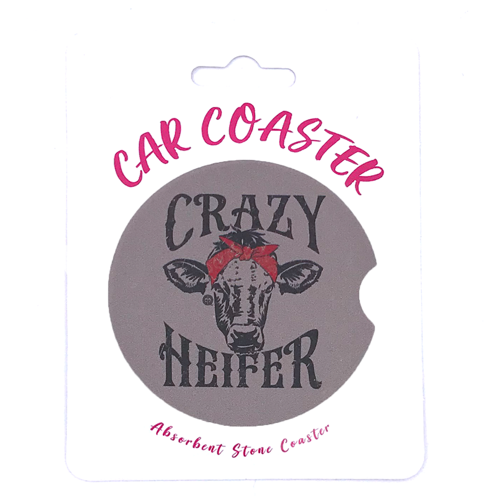 C11 - Car Coaster Crazy Heifer