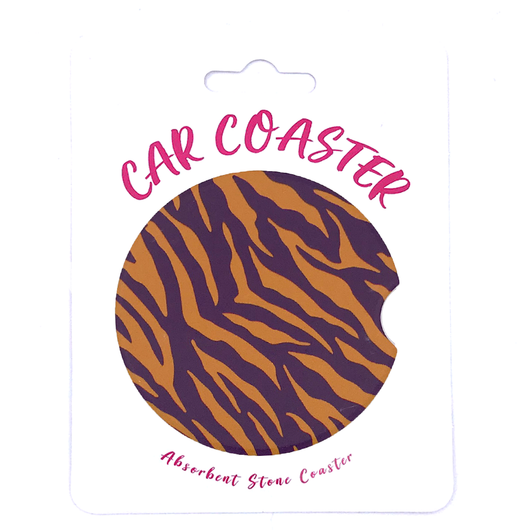 C22 - Car Coaster - Purple/Gold Tiger