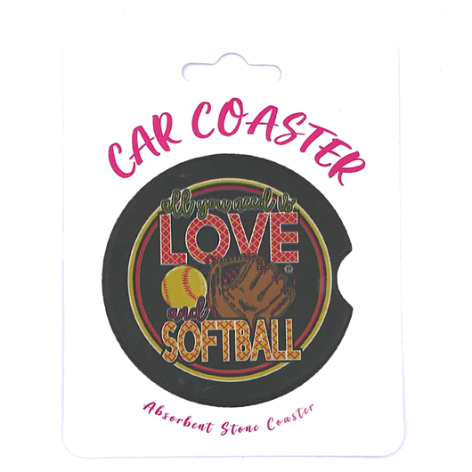 C33 - Car Coaster - Love Softball