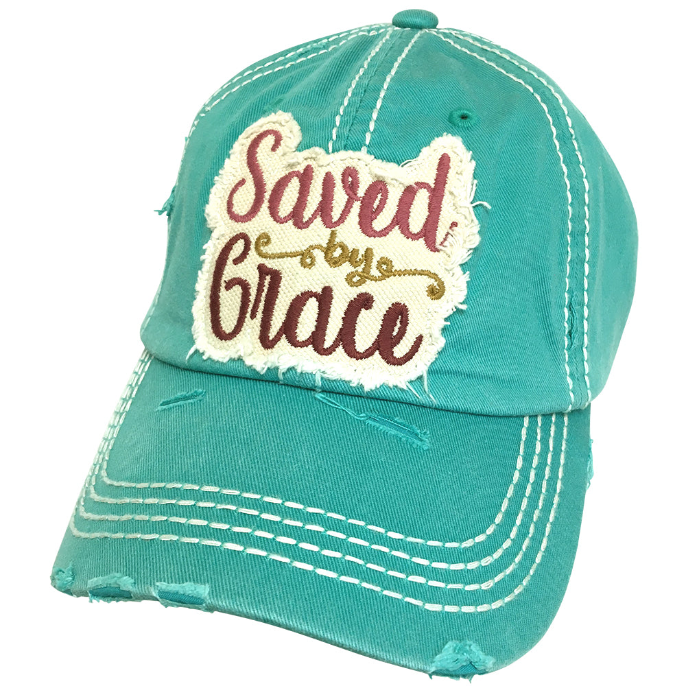 KBV-1240 Saved By Grace Cap Turquoise