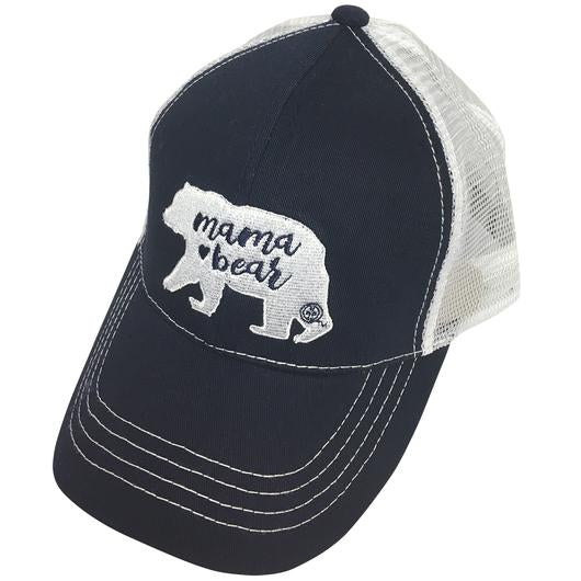 BJ-4 Mama Bear Trucker Pony Caps Navy