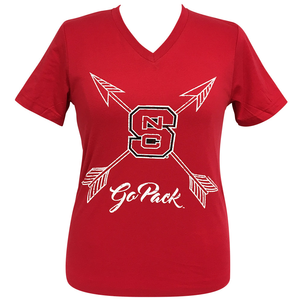 Arrows Go Pack NC State Short Sleeve V-Neck Tee