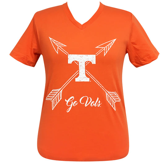 Arrows Go Vols Tennessee Short Sleeve V-Neck Tee