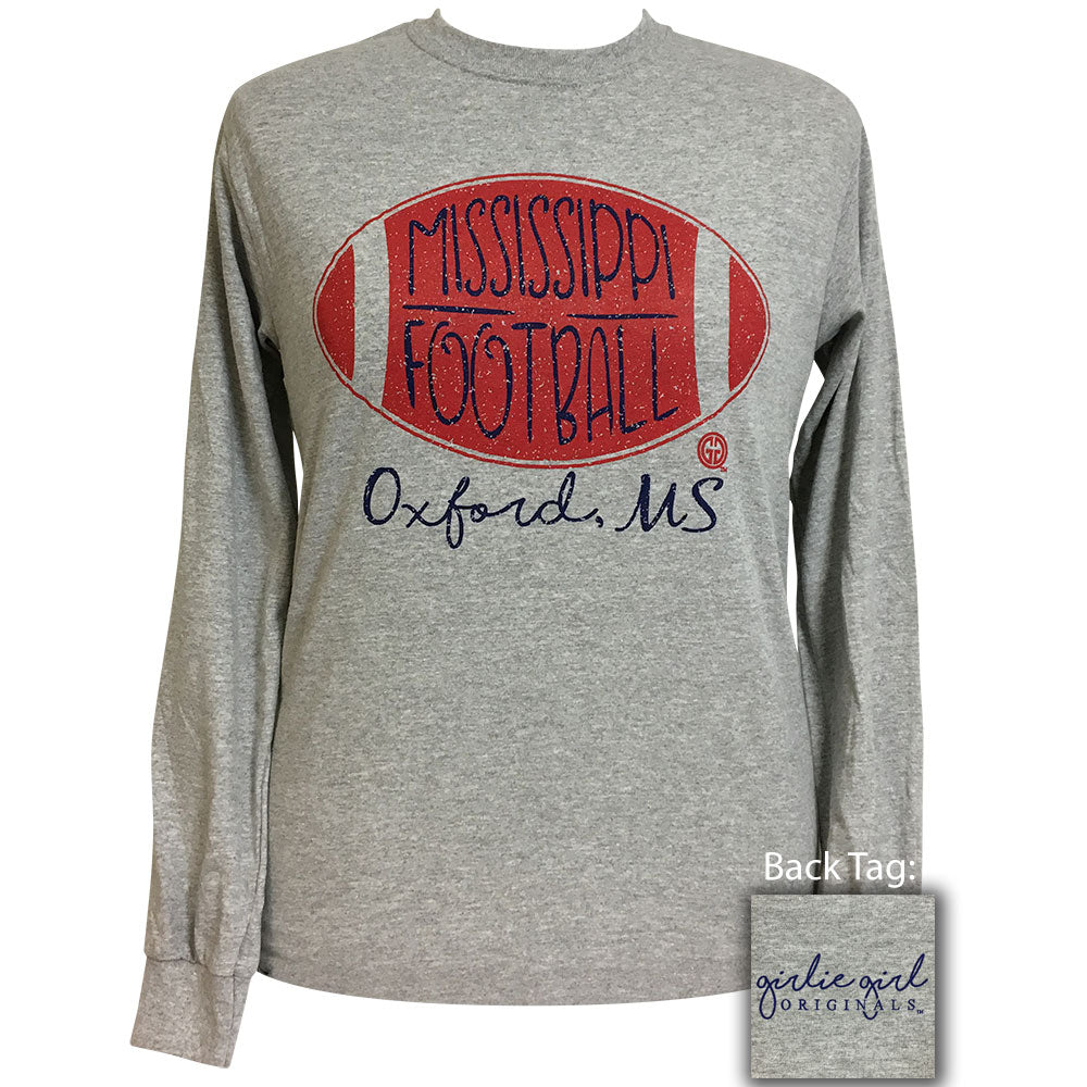 Mississippi Football Oxford-Sport Grey LS-1773