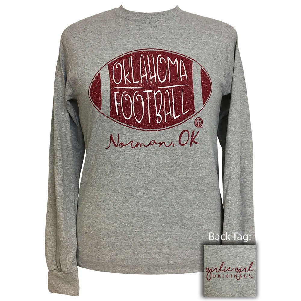 Oklahoma Football Norman 45Sports Grey Long Sleeve T-Shirt