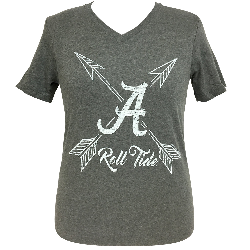 Alabama Crimson Tide Pressbox Women's Plus Size Pomona 3/4 Sleeve V-Neck T-Shirt Alabama Crimson Tide Pressbox Women's Plus Size Pomona 3/4 Sleeve V-Neck T-Shirt