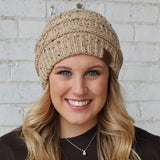 HAT-33 Speckled Beanie Latte