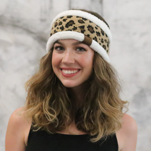 HW-45 LEOPARD HEADWRAP IVORY