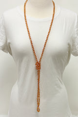 NK-2244 IRI RUST 60 hand knotted glass bead necklace