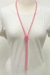 NK-2244 BUBBLEGUM 60 hand knotted glass bead necklace