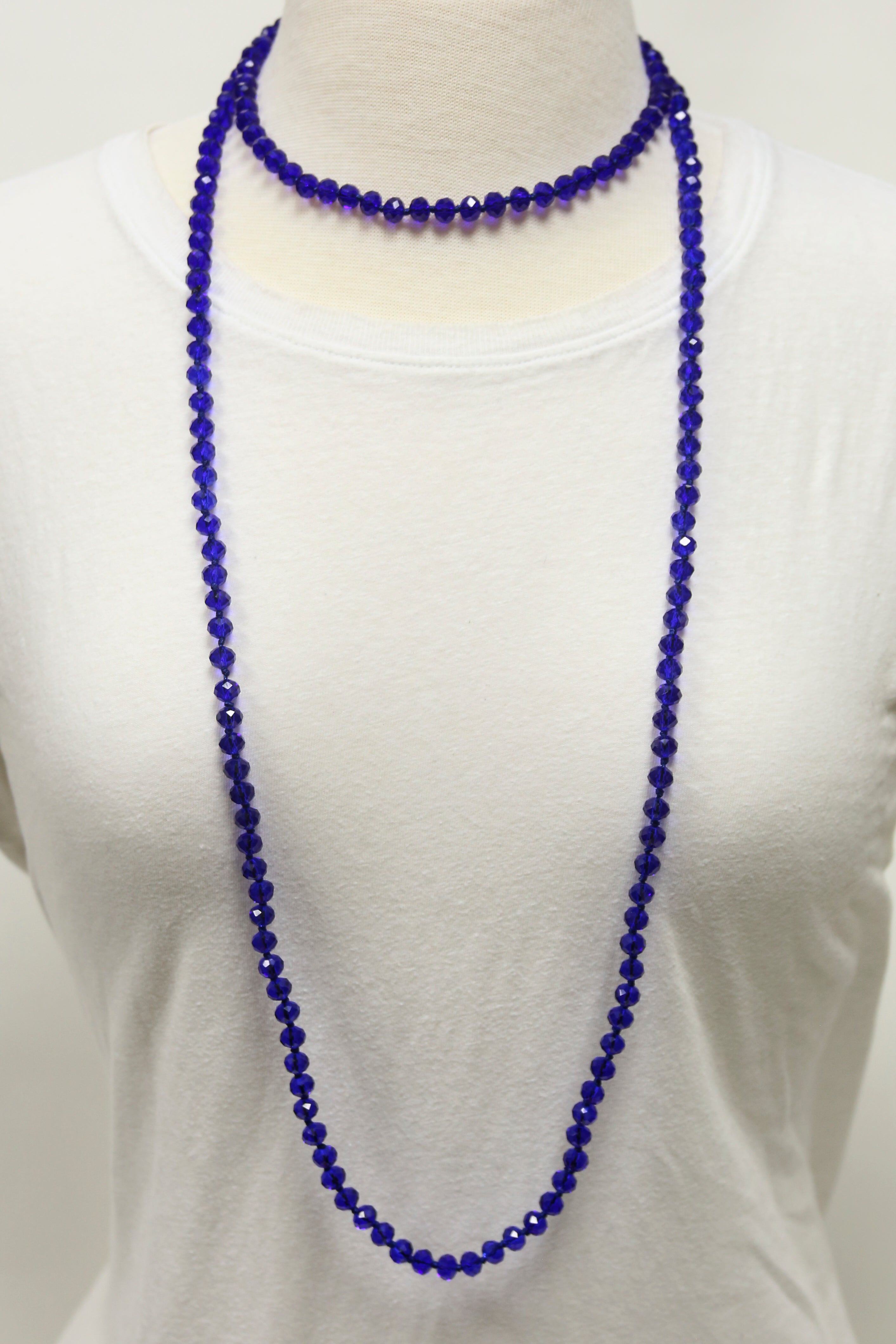 NK-2244 ROYAL 60 hand knotted glass bead necklace