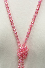 NK-2244 BUBBLEGUM 60 hand knotted glass bead necklace