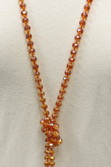 NK-2244 IRI RUST 60 hand knotted glass bead necklace