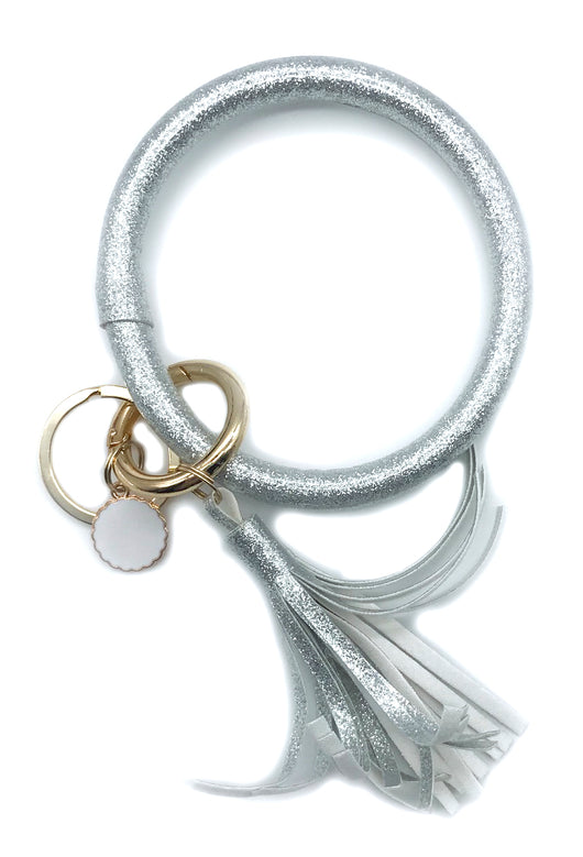 KC-8845 Silver Glitter Wristlet Key Chain