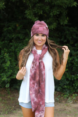 SF-7380 Tie Dye Scarf with C.C Rubber Patch - Brown/Wild Ginger