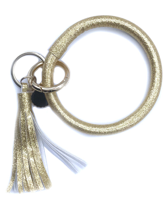 KC-8845 Gold Glitter Wristlet Key Chain