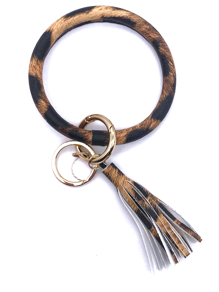 Lessie Key Chain KC-8845 Large Brown Leopard Wristlet Key Chain – Girlie Girl Wholesale