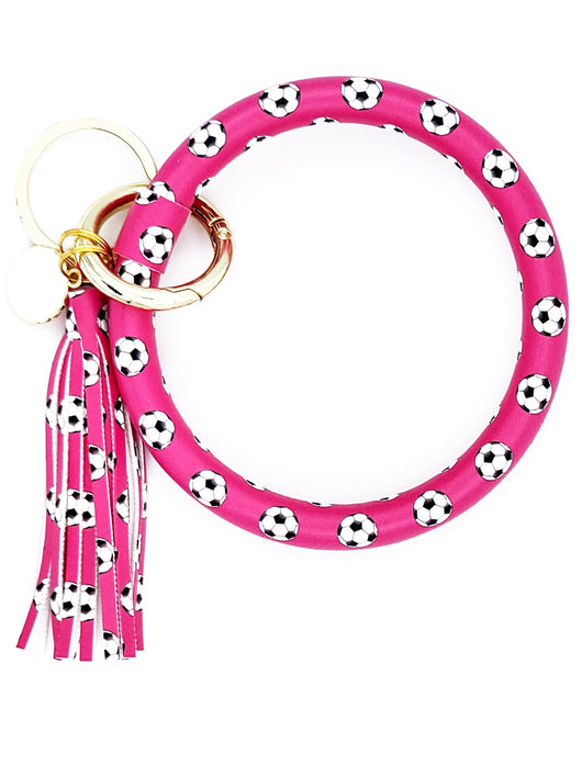 KC-8845 Soccer Pink Wristlet Key Chain