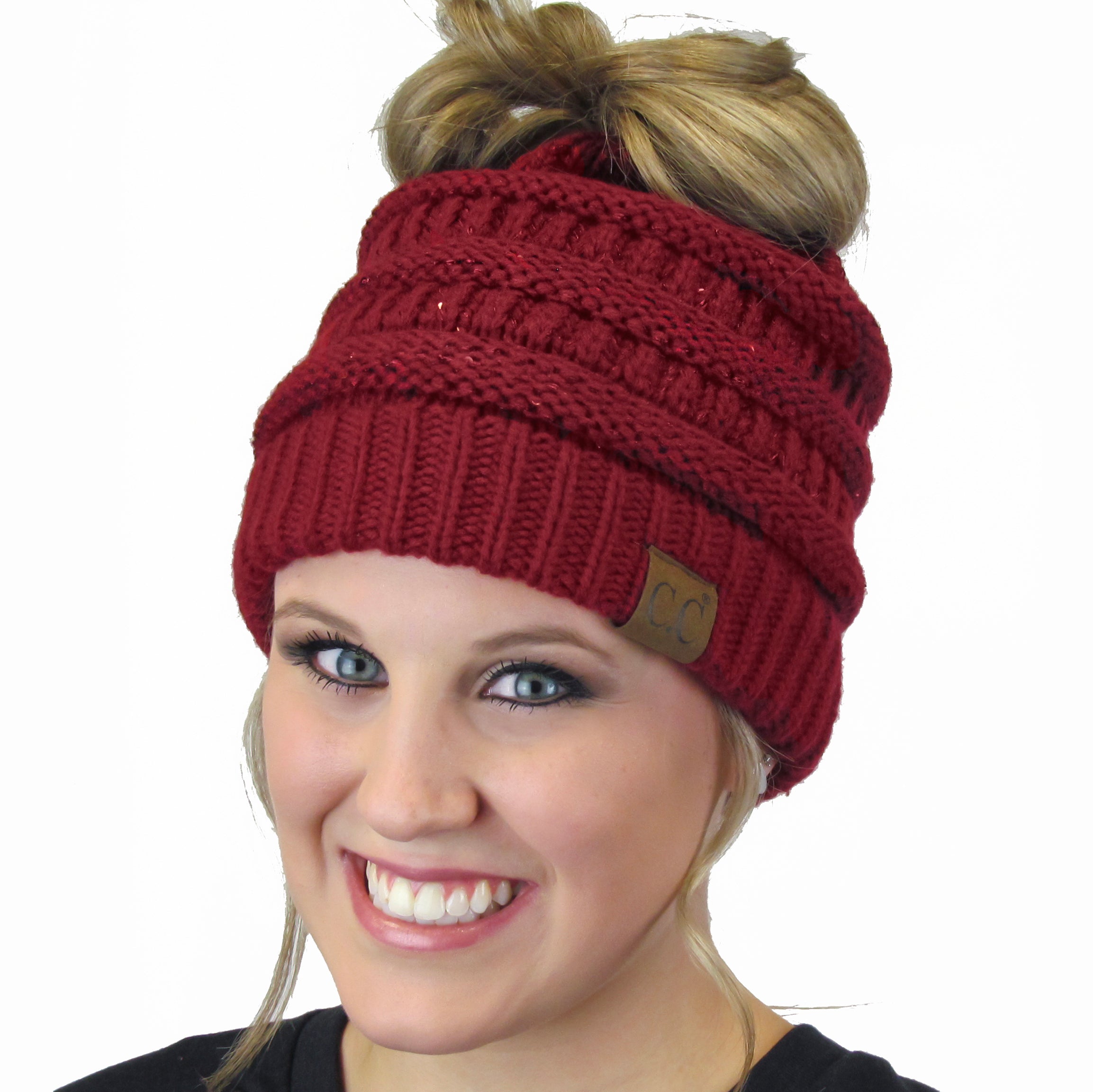 MB-730 SEQUIN BEANIE BURGUNDY