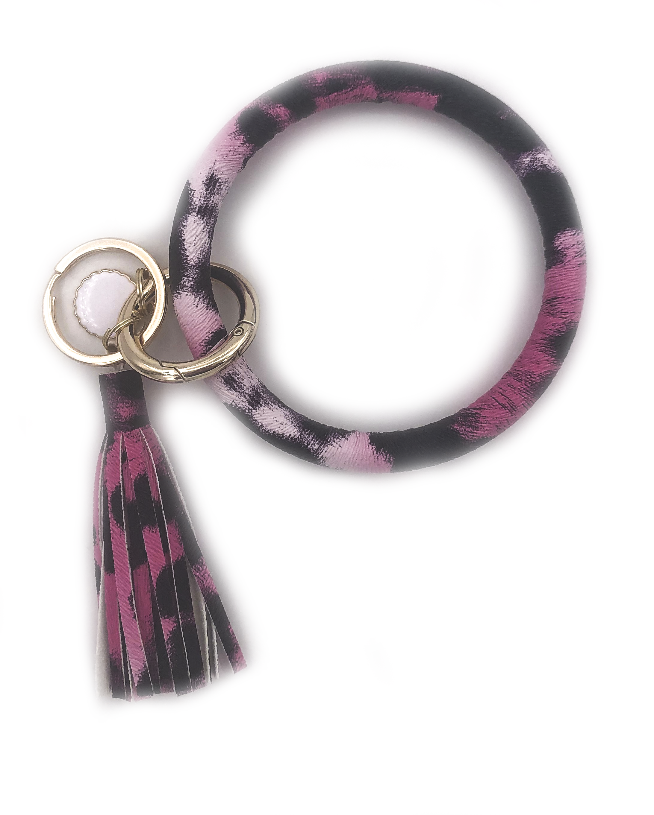 KC-8845 Pink Leopard Wristlet Key Chain