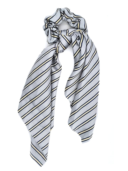 SCT-1010 Light Grey Stripe Tie Scrunchie