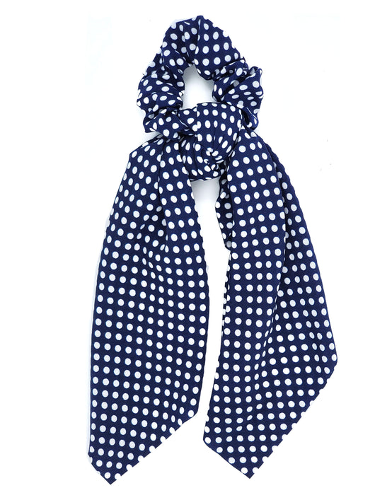 SCT-1022 Navy Dot Scrunchie