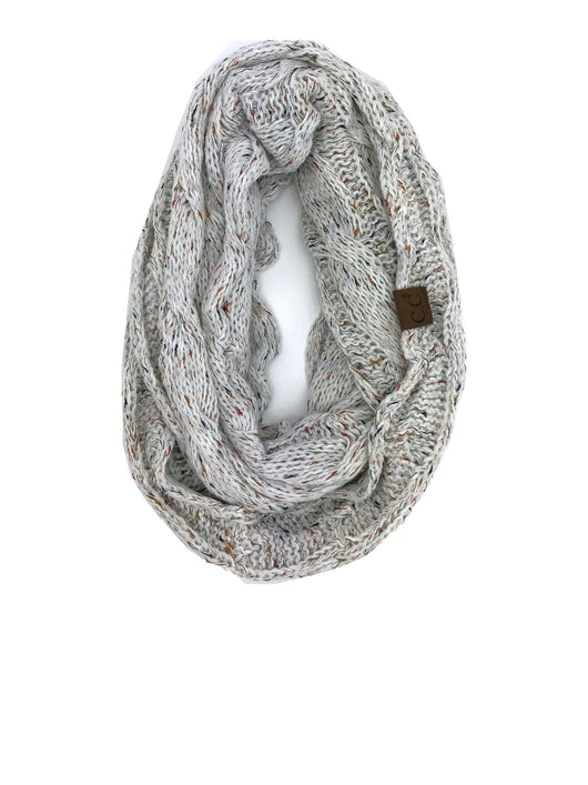SF-33 Ivory Speckled Infinity Scarf