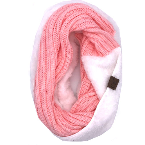 SF-88 Sherpa Infinity Scarf Light Pink White