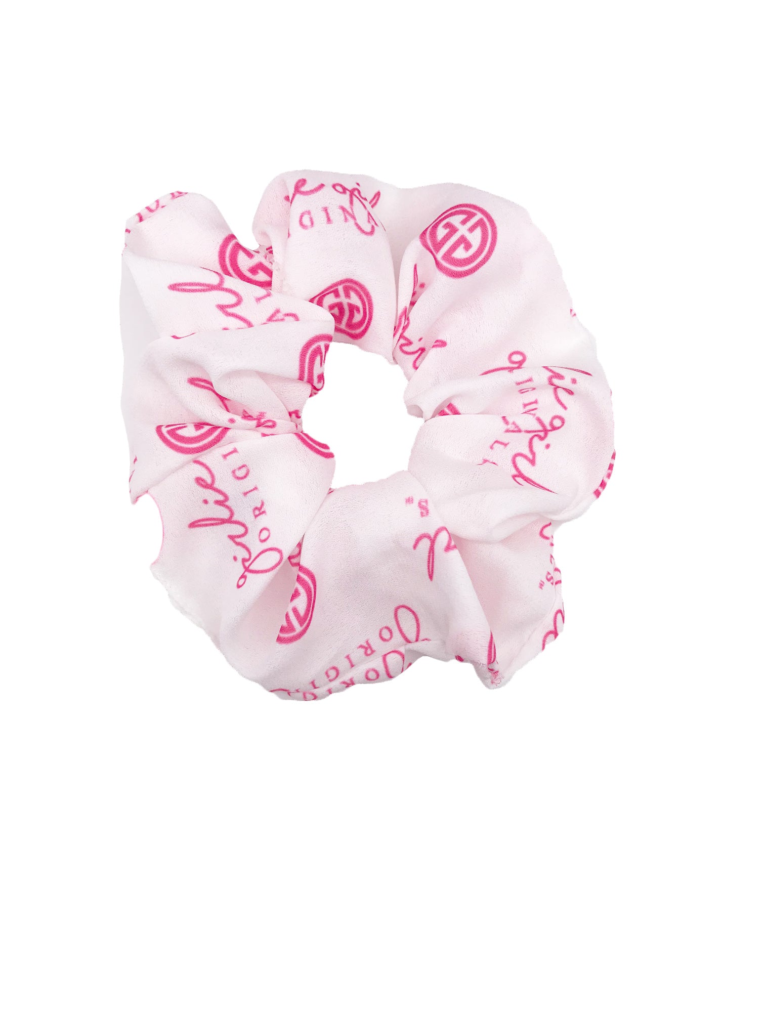 SCR-24-GGO White/Pink Scrunchies