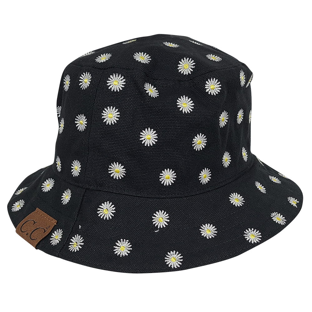 KB-005 C.C Daisy Rain Bucket Hat Black