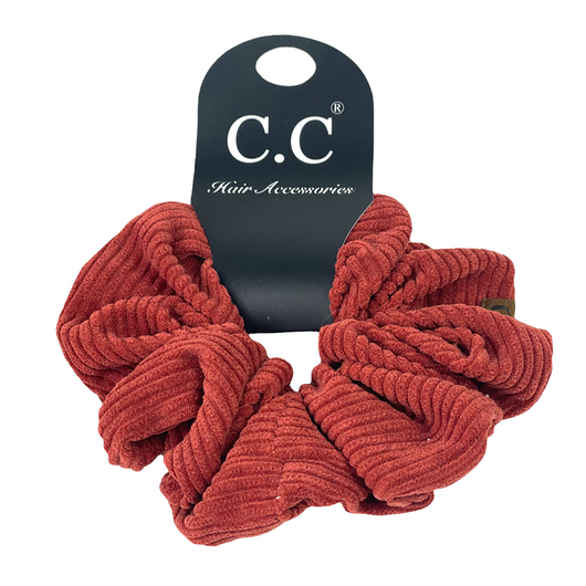 SCR-03 C.C CORDUROY SCRUNCHIE BURNT HENNA