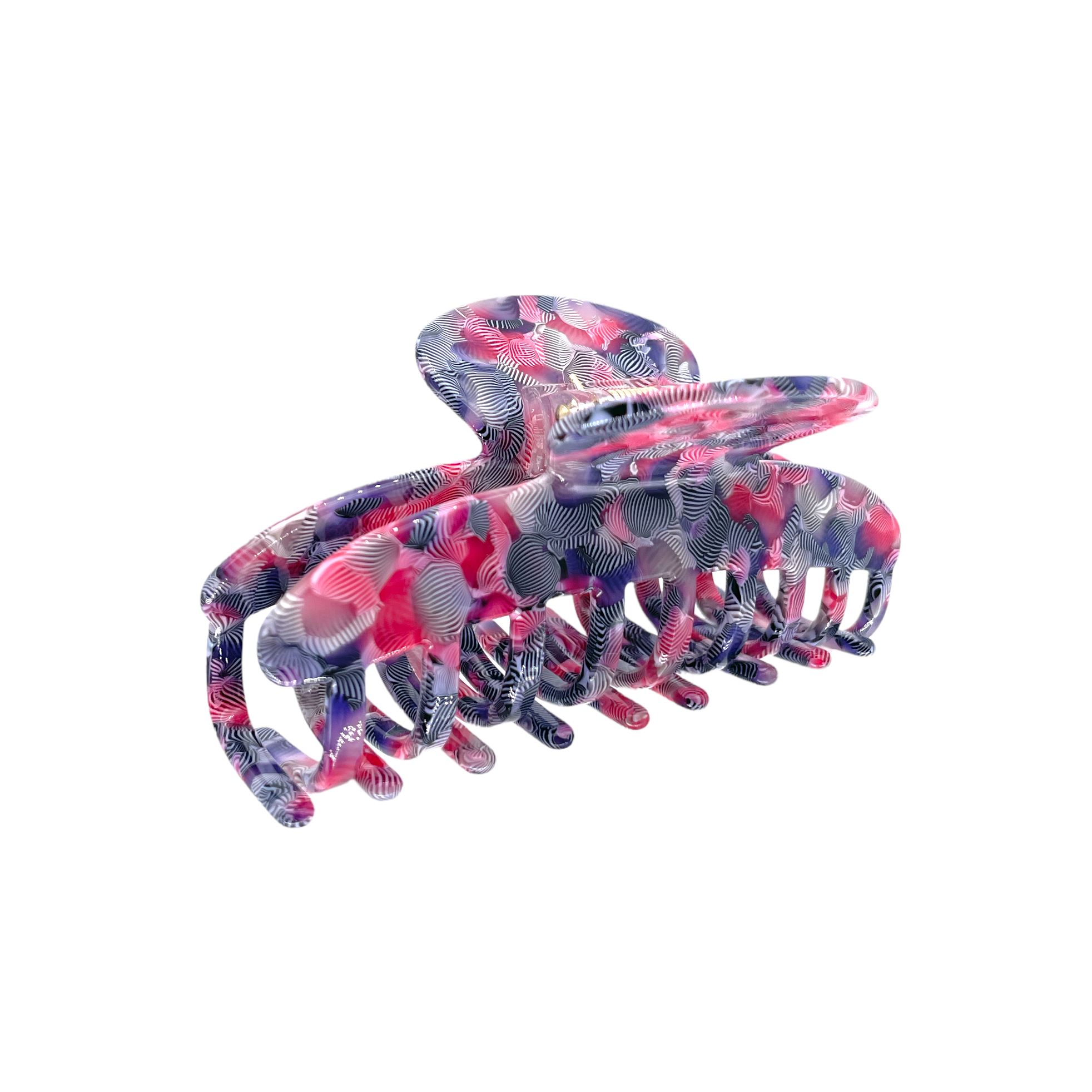 HCO-13 Oval Hair Clip-Pink Navy Grey 9M