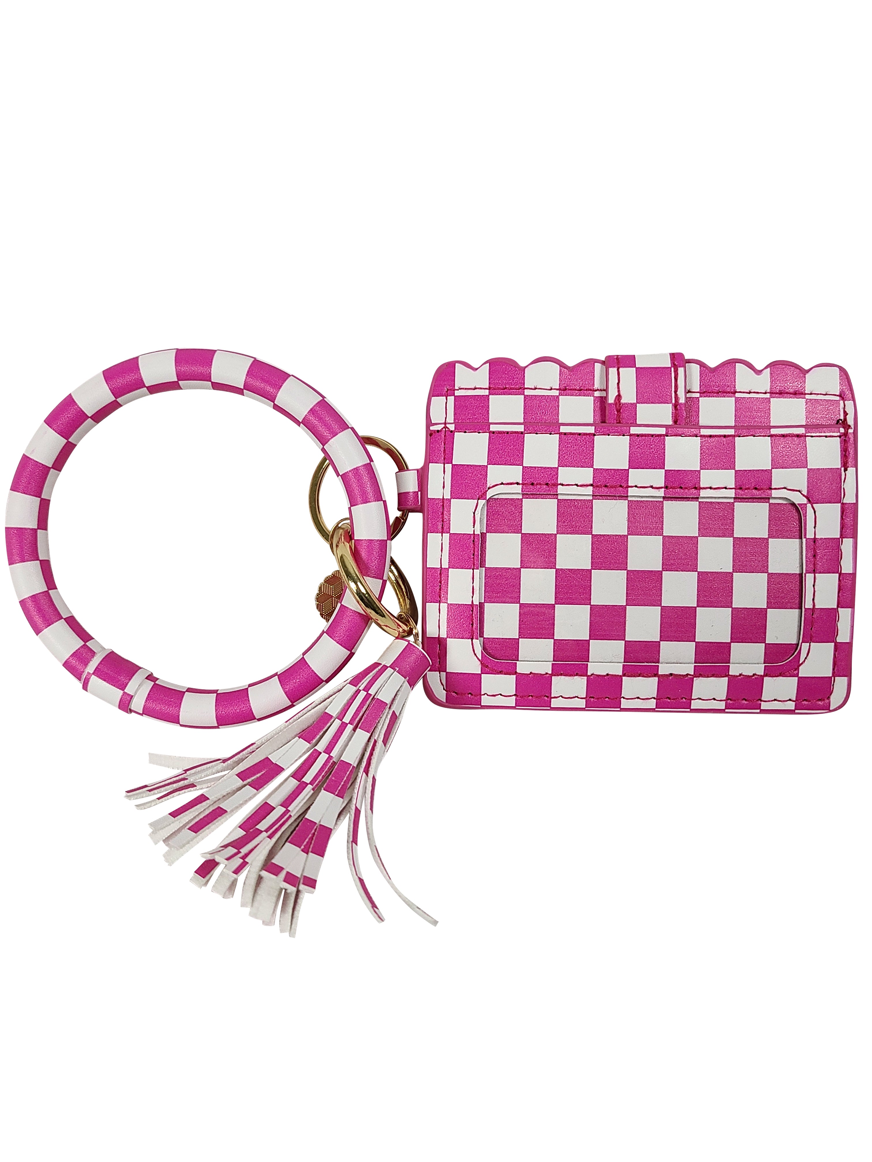 CL-7848 Wristlet ID Wallet Check Pink