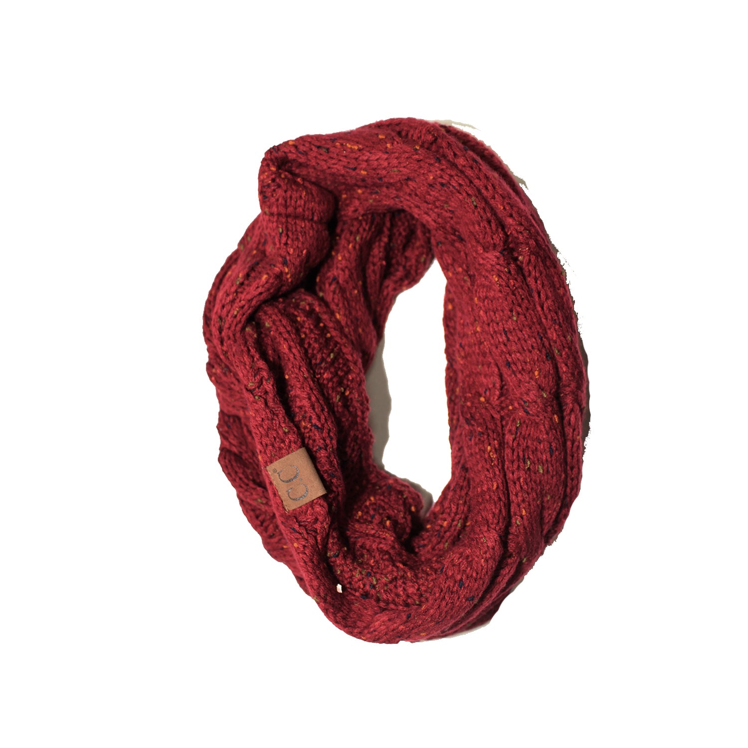 SF-33 Burgundy Speckled Infinity Scarf