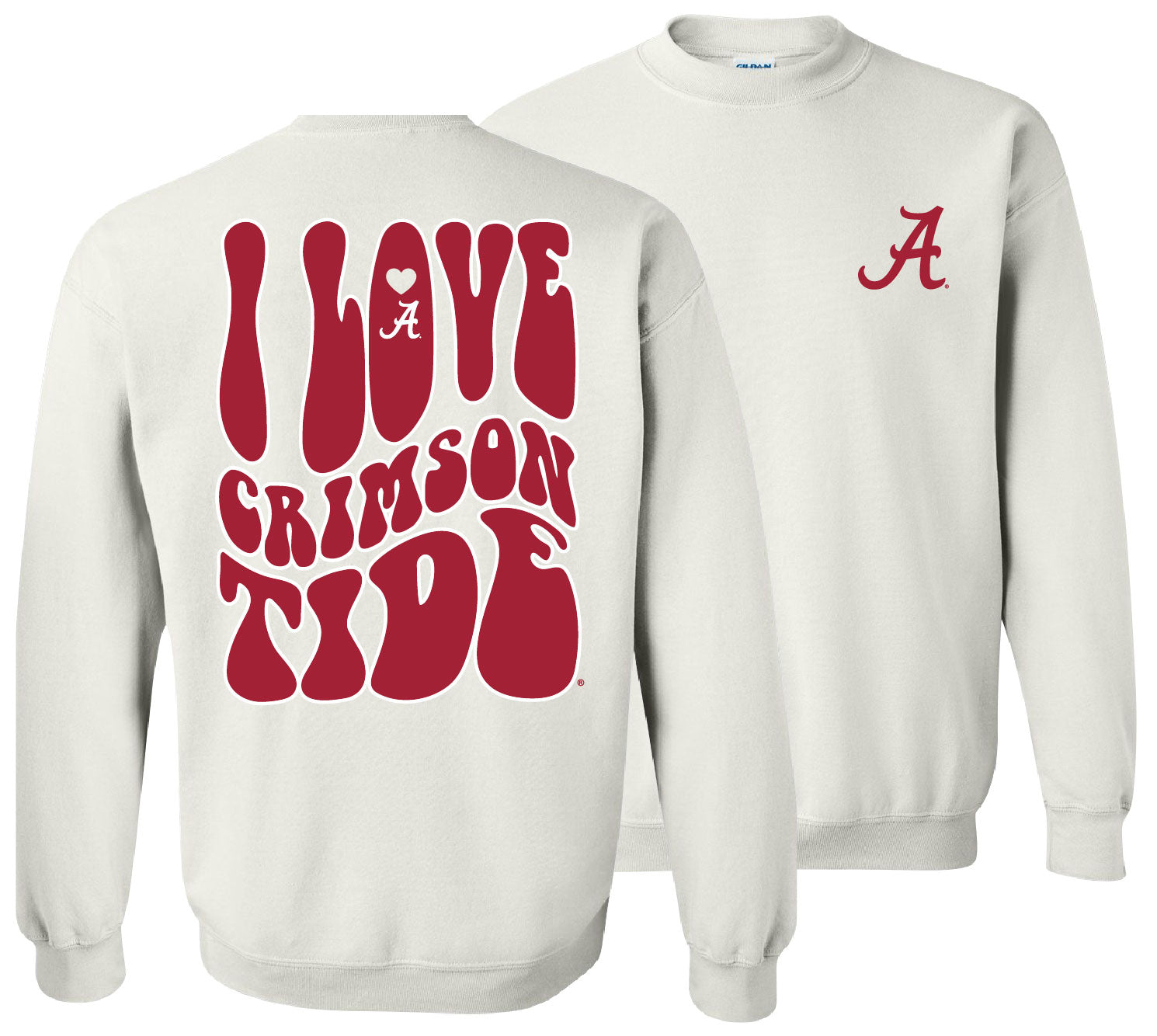 College-Alabama Love Team Sweatshirt-White