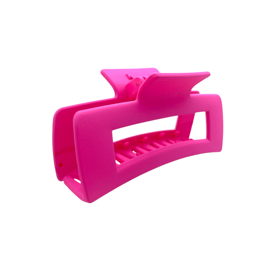 HCR-12S Large Rectangle Hair Clip-Hot Pink