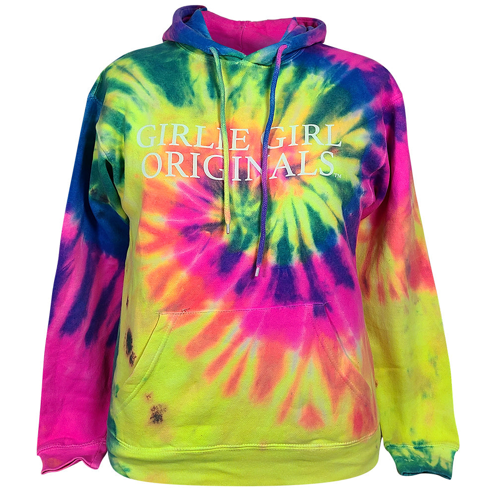 Girlie Girl Originals Logo Sweatshirt Hoodie Tie Dye-Neon Multi
