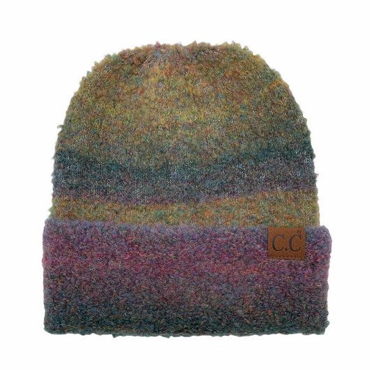 HAT-2082 Multi Ombre Mohair Beanie Forest Mix