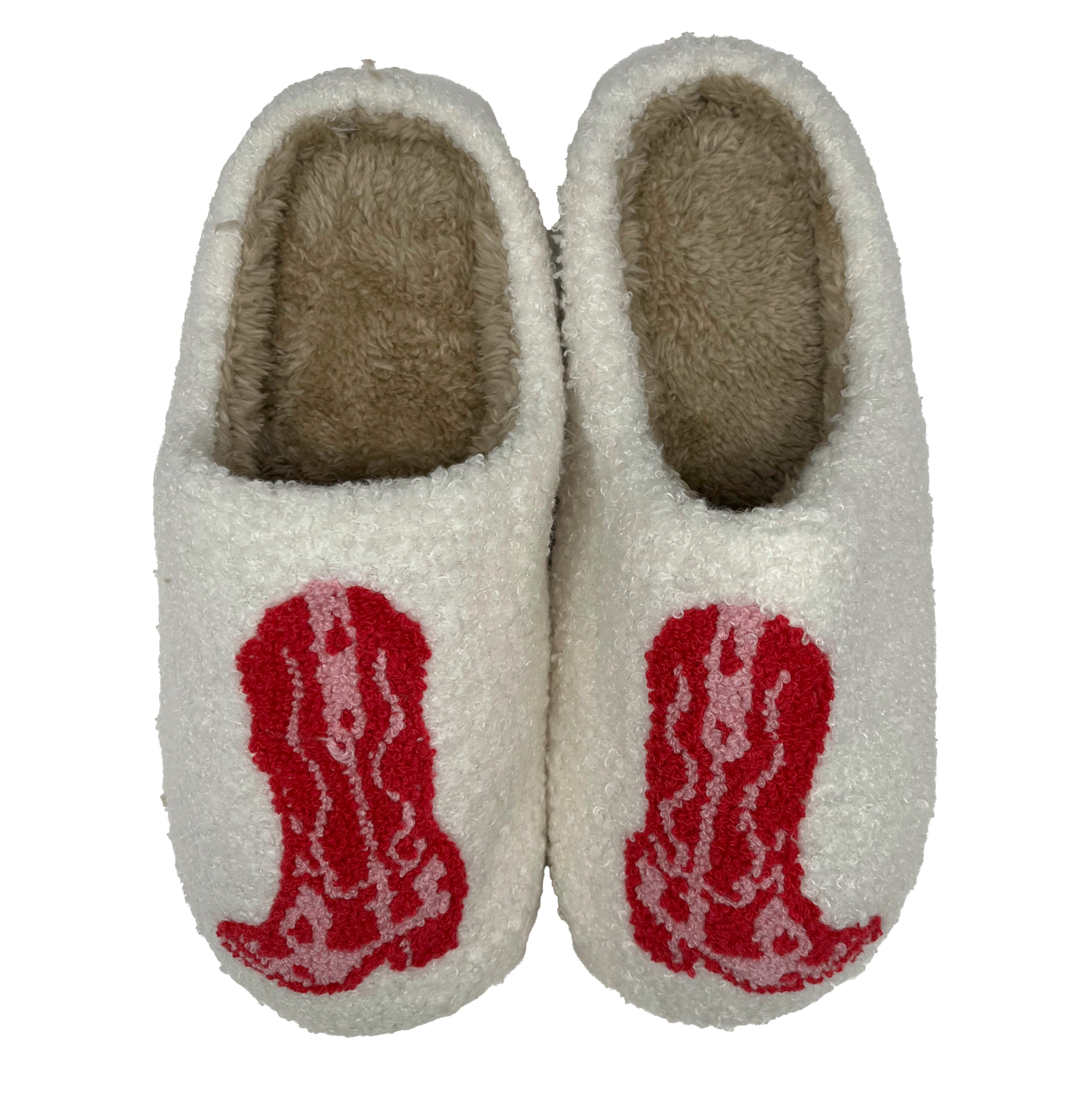 SF-1120 Cowboy Boot Slippers White