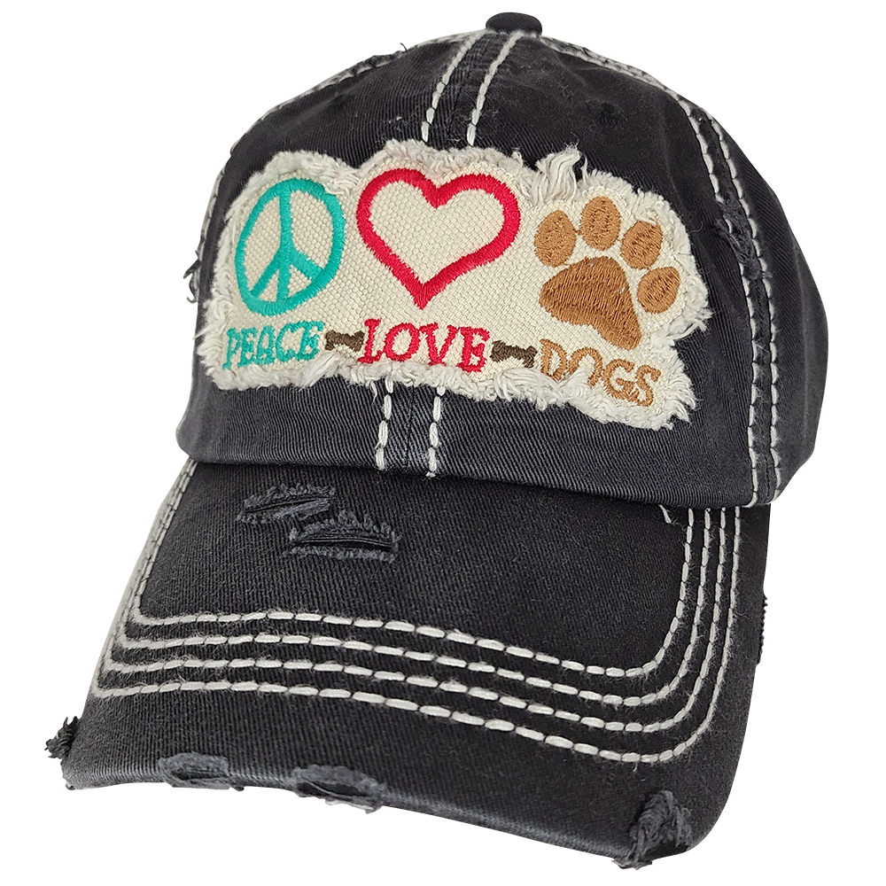 KBV-1405 Peace Love Dogs Black