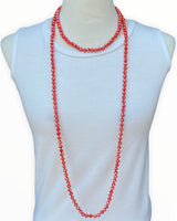 NK-2244 ORANGE 60 hand knotted glass bead necklace