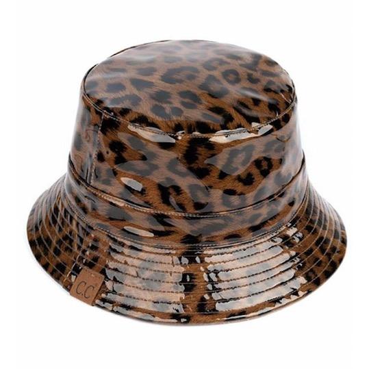 BK-3695 Leopard Rain Bucket Hat Brown