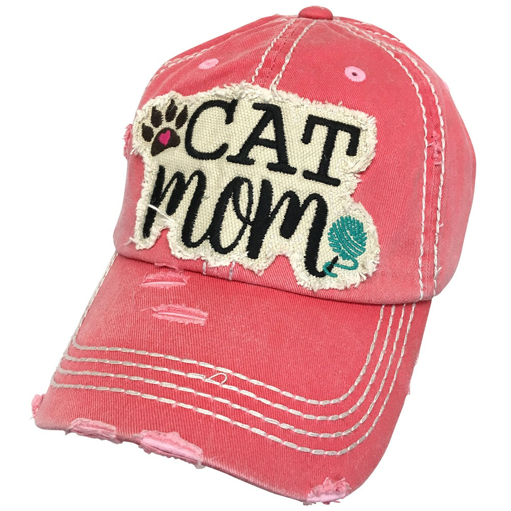 KBV-1260 Cat Mom Cap Hot Pink